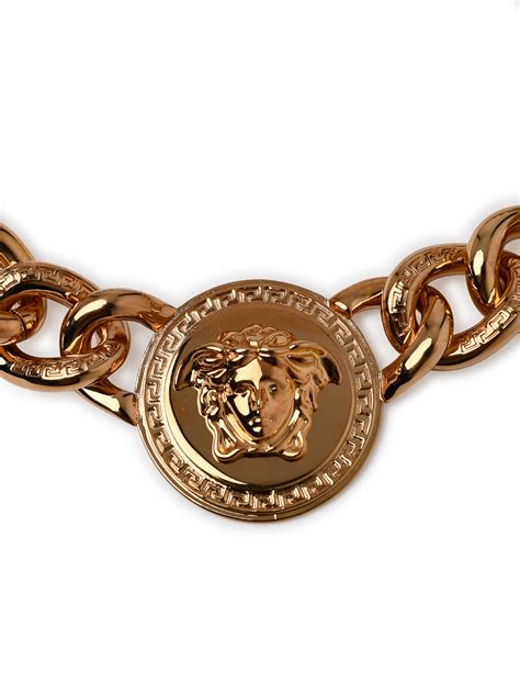 VERSACE: Collana Medusa in ottone con ciondolo 